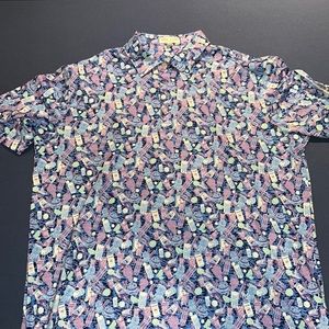 Peter Millar size L golf shirt blue camo worn 1x